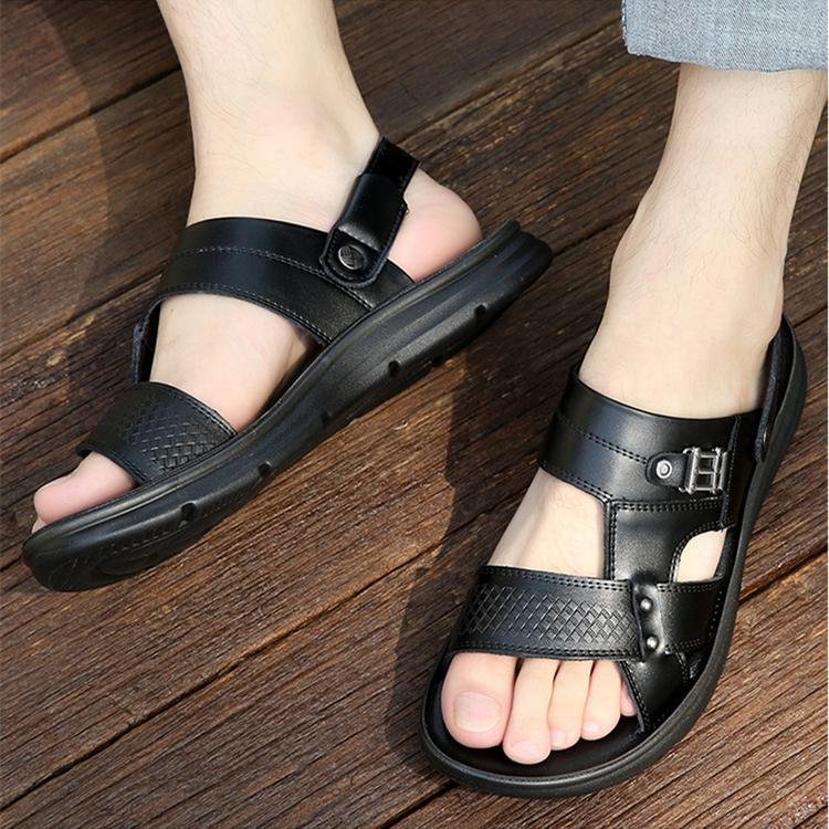 Comfortable antiskid summer slingback slip on men's open toe sandals