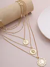 Retro Portrait Embossed Multilayer Necklace