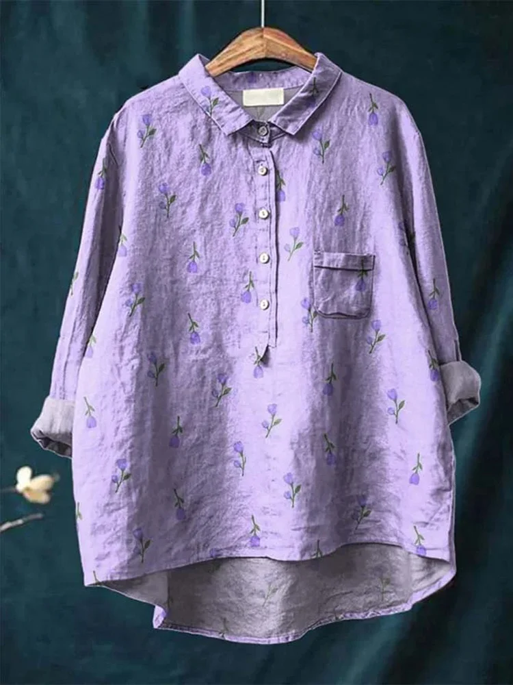 Women's Botanical Print Casual Top