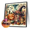 Diamond Painting-DIY Full Round Drill Halloween Pumpkin Girl