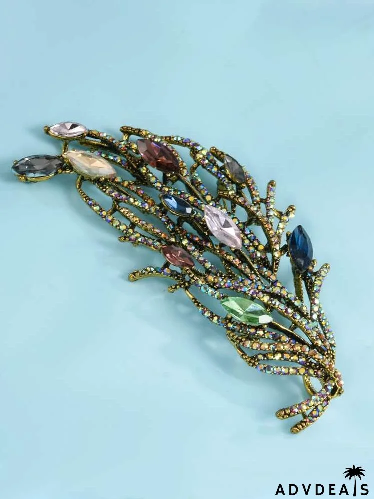 Rhinestone Decor Brooch