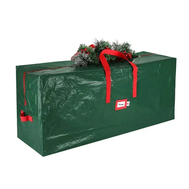 Plastic Christmas Tree Storage Bag - Large Christmas Tree Storage Box Container Made from Durable Waterproof Fabric with Handles & Dual Zipper