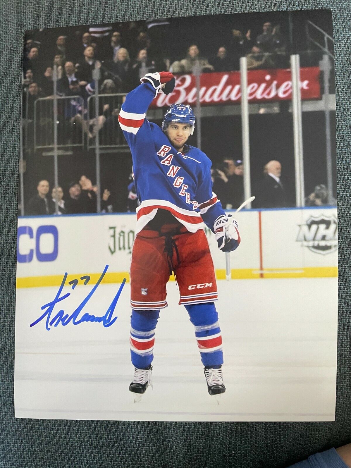 New York Rangers Tony DeAngelo Signed Autographed 11x14 Photo Poster painting COA