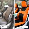 FH Group Full Set Cloth Car Seat Covers , Universal Fit combo, Low Back Front Seat Covers, Airbag Compatible, Split Bench Rear Seat, Washable Seat Cover for SUV,Sedan,Van Orange