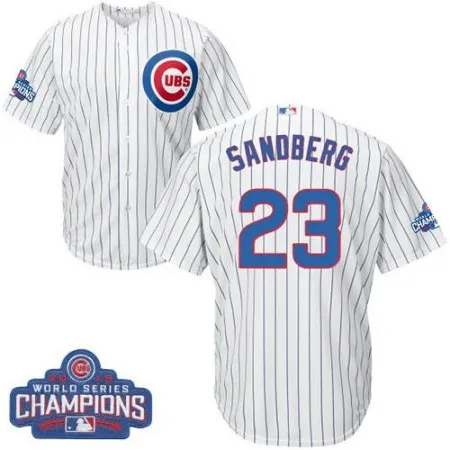 Cubs #23 Ryne Sandberg White Home 2016 World Series Champions Stitched Youth MLB Jersey