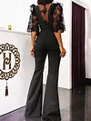 Gauze Flared Sleeves Jumpsuits