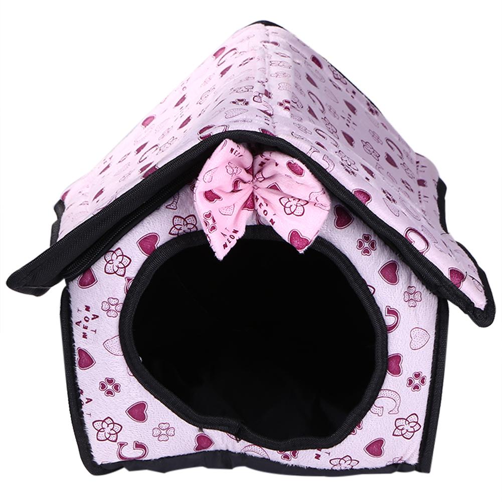 

Puppy Pet Cat Dog Soft Warm Nest Kennel Bed Sleeping House Mat, Pink, 501 Original