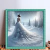 Snow Dress Girl-11CT Stamped Cross Stitch 45*45cm