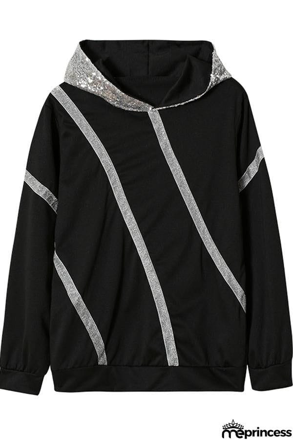 Shiny Striped Hoodie