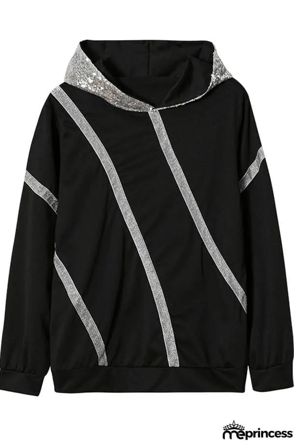 Shiny Striped Hoodie