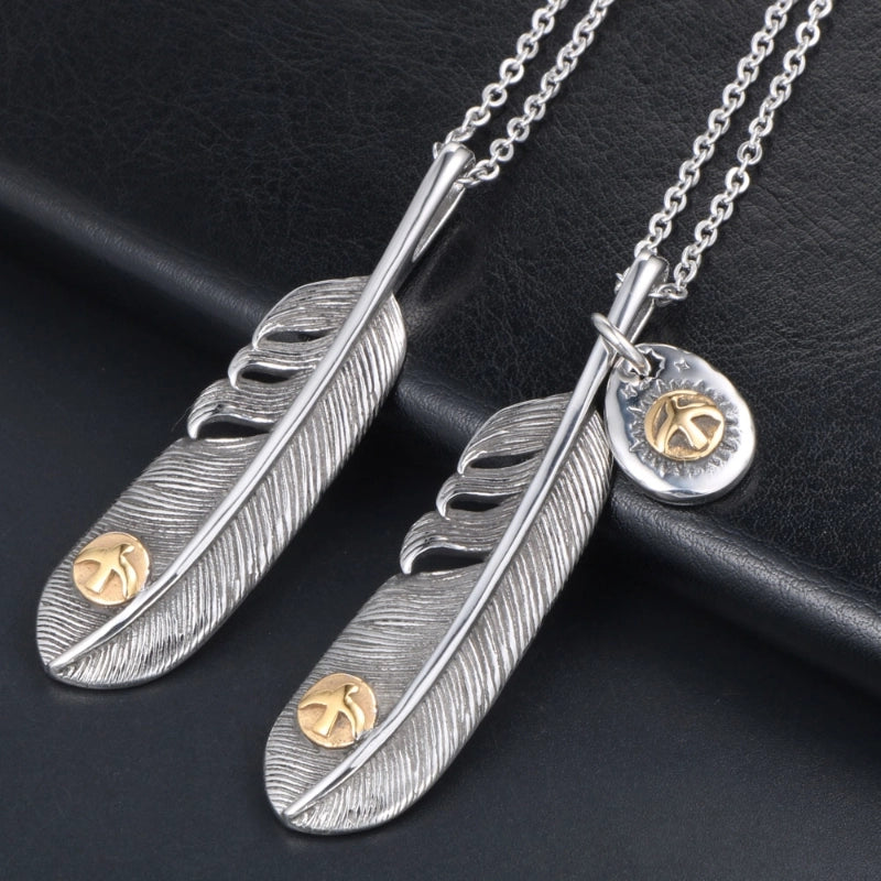 Casual Hip-Hop Vacation Feather Bird 304 Stainless Steel Polishing Plating Men's Pendant Necklace