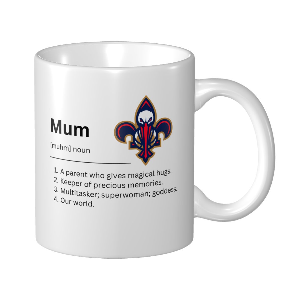 New Orleans Pelicans Minimalist Dictionary Mother's Day Ceramic Mug