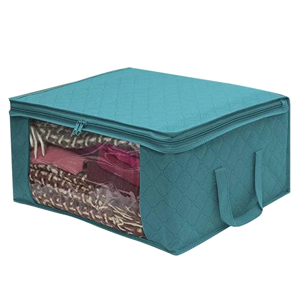 Quilt Storage Bag With Lid,Foldable Dust-Proof Storage Box,Large-Capacity Storage Bag For Clothes,Closet And Under-Bed Storage