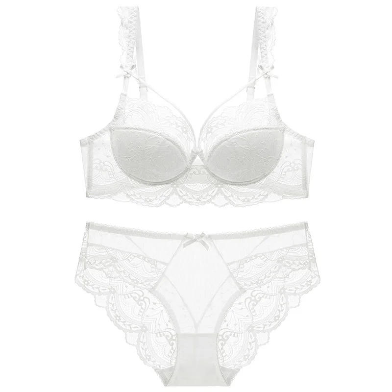 Churchf Sexy Lingerie Lace Gathering Large-Size Bra Bra Big Bra Small Beauty Bra Suit Woman