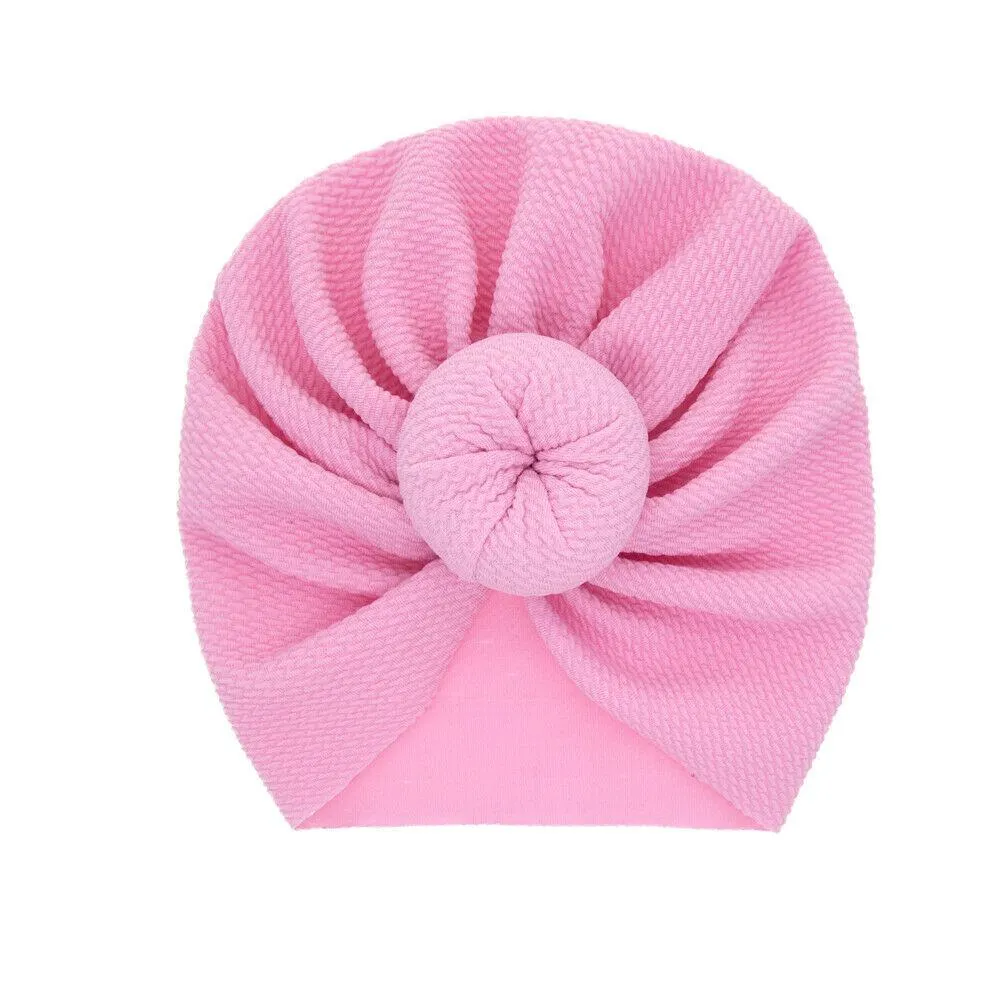 2019 Baby Accessories Newborn Toddler Kids Baby Boy Girl Solid Knot Hats Turban Cotton Beanie Candy Color Hat Winter Warm Cap