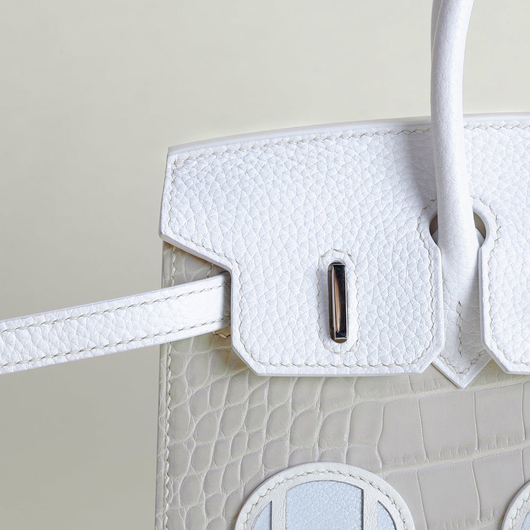 Birkin 20 Faubourg Alligator/Epsom/Sombaero/Madame 01 Blanc PHW