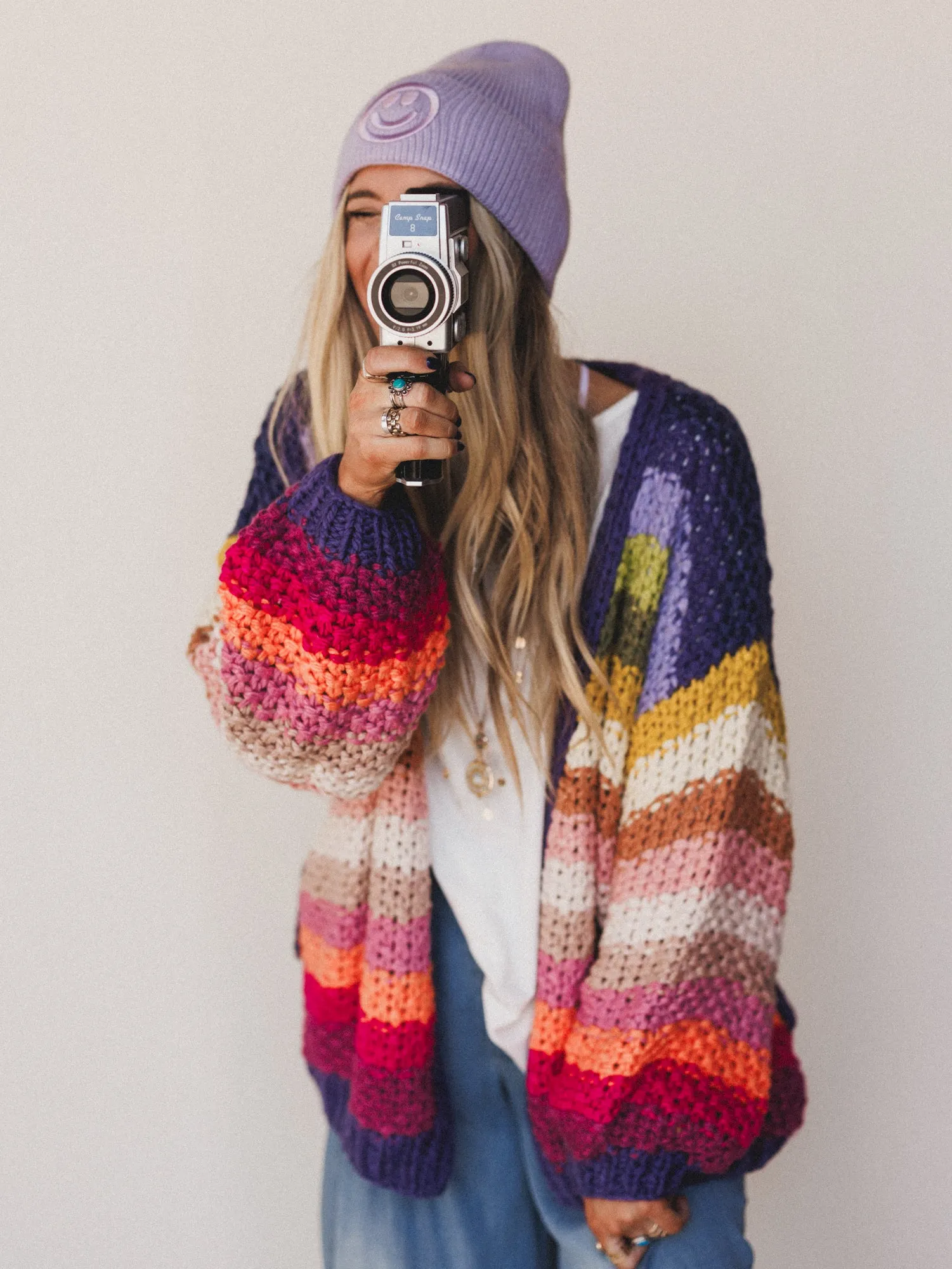 Wrapped up in Color Knit Cardigan - Rainbow