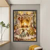 Rabbit Family Full Stamped Cross Stitch Kit 14CT 2-Strand 45x60cm Animal Series