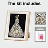 Framed Pearl Diamond Painting - Special Shaped - Wedding Dress Girl (17x22cm)