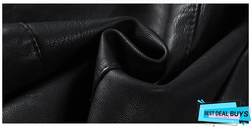 Men's Casual Zipper Pu Leather Jacket Motorcycle Leather Jacket Men Leisure Clothing Men's Slim Leather Jacket