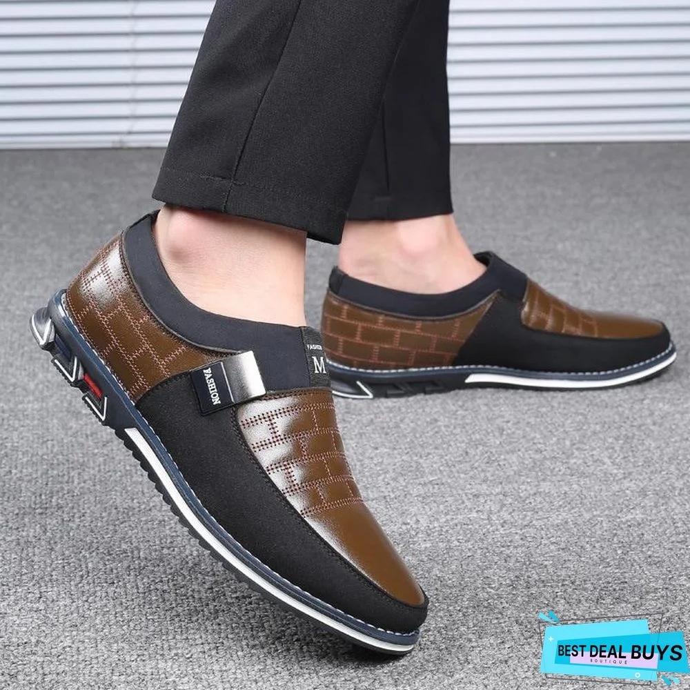 Leather Men Casual Shoes Mens Loafers Moccasins Breathable Slip On Black Driving Shoes