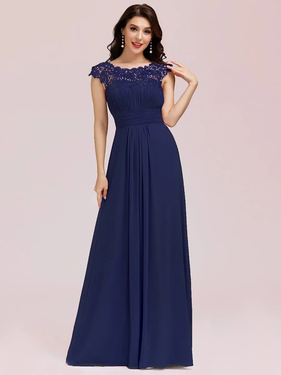 Sophisticated Lace Detail Evening Gown