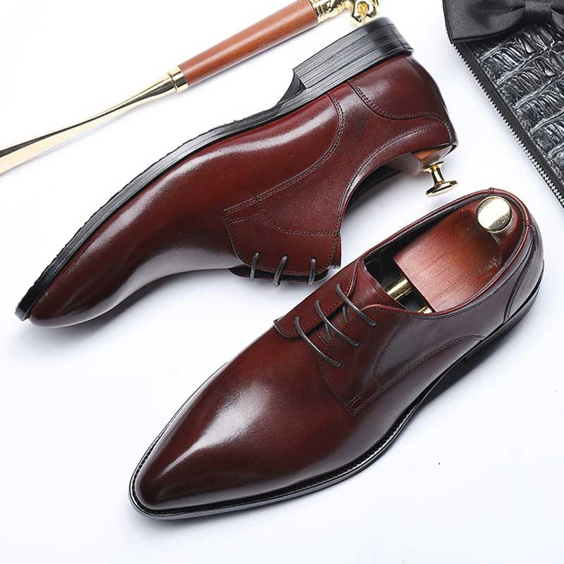 Formal Mens Pointed Toe Derby Dress Shoes : Free Shipping