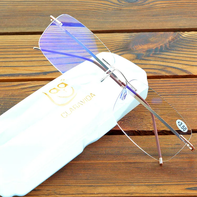 Pilot Double Bridge Rectangle Rimless Progressive Multifocal Reading ...
