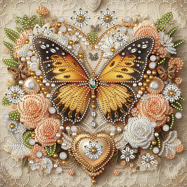 Butterfly 30*30cm (Canvas) Special Shaped Drill Diamond Painting gbfke