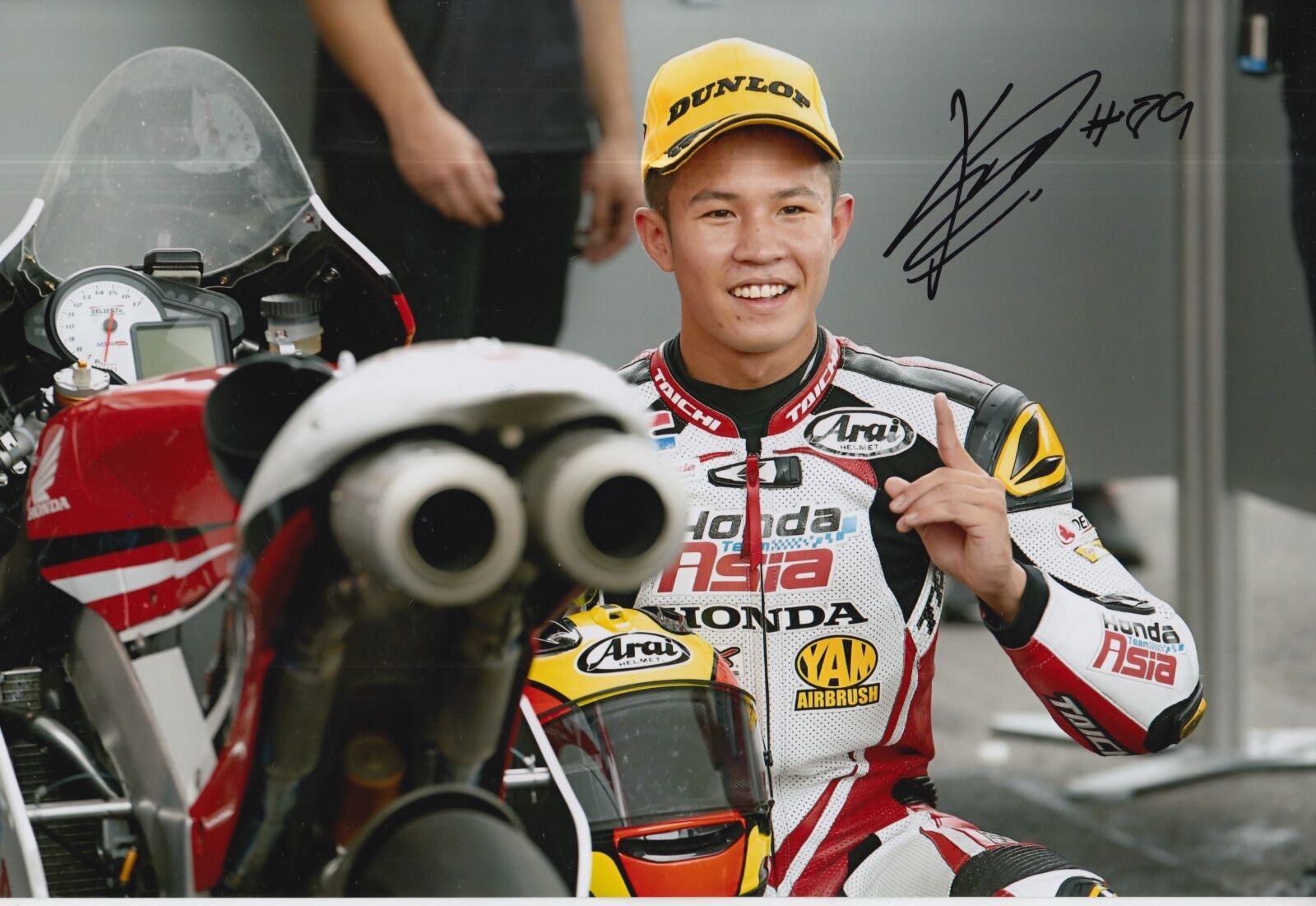 Khairul Idham Pawi Hand Signed 12x8 Photo Poster painting Honda Team Asia Moto3 2016 MOTOGP 4.