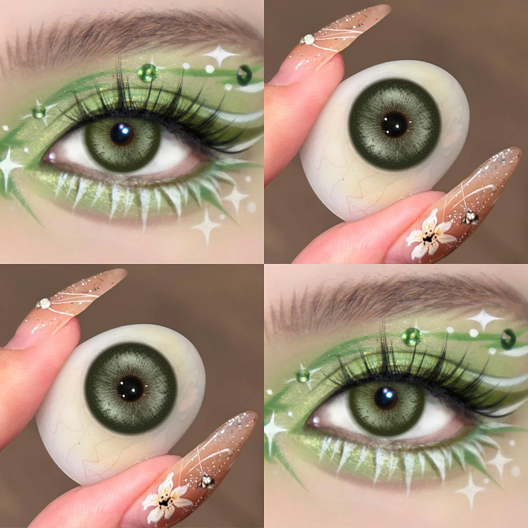 【U.S WAREHOUSE】Ice crystal Green Color Contact Lenses