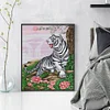 >SALE<Full Embroidery Eco-cotton Thread 14CT Printed White Tiger Cross Stitch 41x51cm