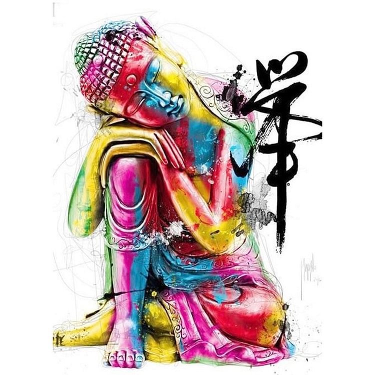 Colorful Buddha Round Full Drill Diamond Painting 40X30CM(Canvas) gbfke