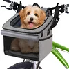 Dog Bike Basket, Soft-Sided Pet Bike Carrier with 4 Mesh Windows for Small Dog Cat Puppies