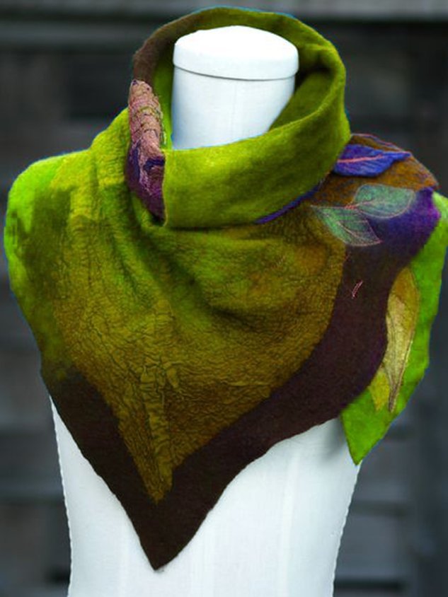 Multicolor Leaf Printed Women Scarves