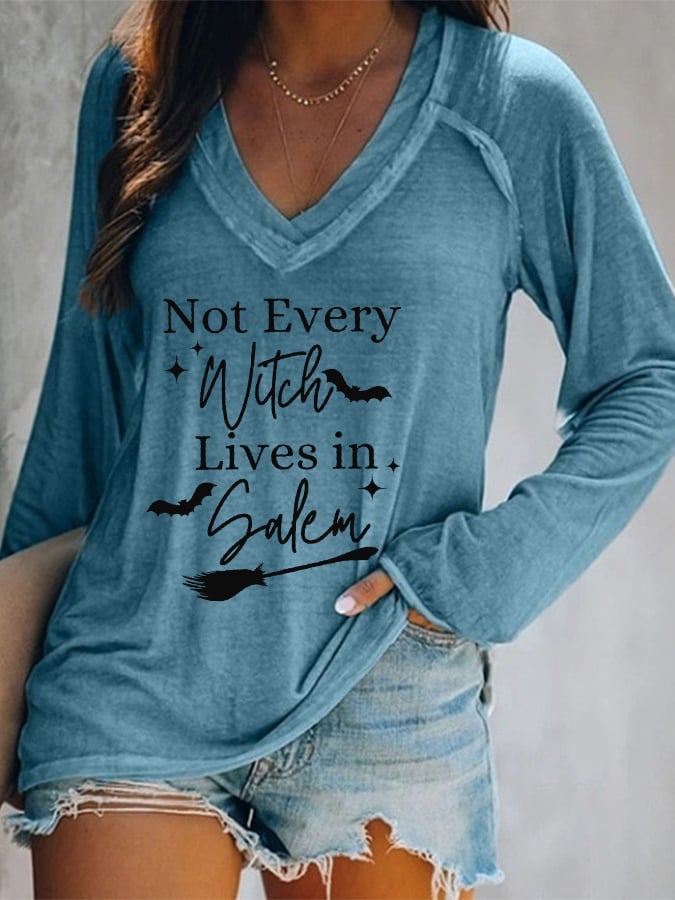 Women's Vintage 1692 "Not Every Witch Lives in Salem" Print Long Sleeve T-Shirt