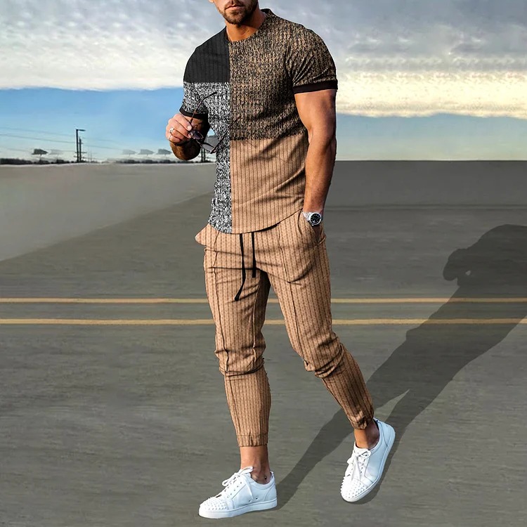 Men's Solid Sports Casual Short Sleeve Shirt And Pants Co-Ord