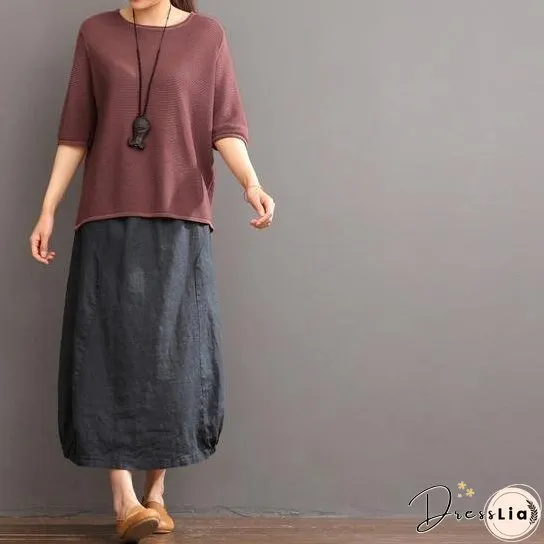 ruby women half sleeve linen top blouse shirt