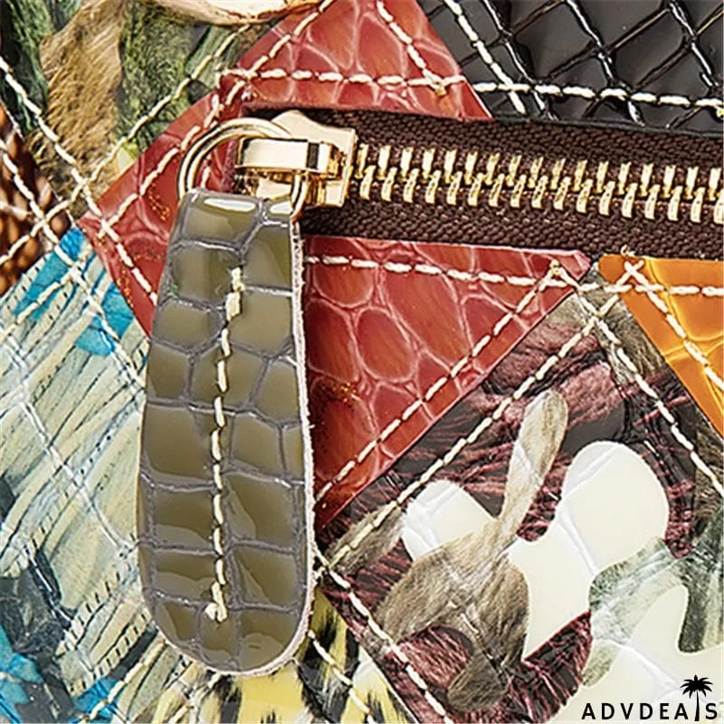 Fashionable Design Colorful Patchwork Large Capacity Handbag Shoulder Bag