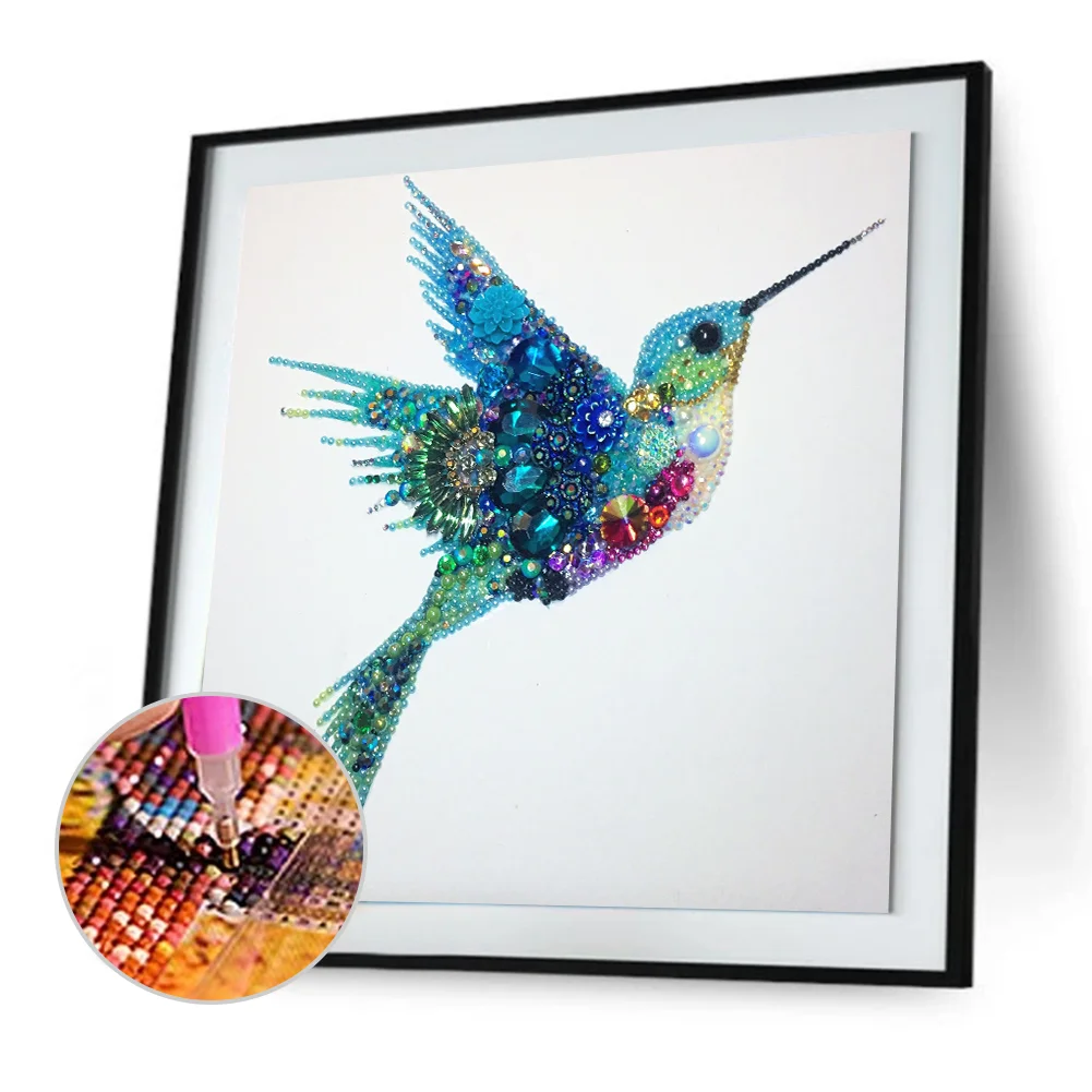 Diamond Painting - Partial Special Shaped Drill - Hummingbird(30*30cm)