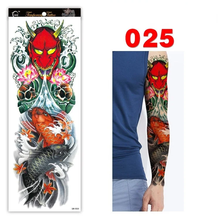 Full Arm Series Temporary Tattoo Full Arm Tattoo Sticker Lasting Waterproof Sweat Flower Arm Full Arm Tattoo Big Picture Sticker