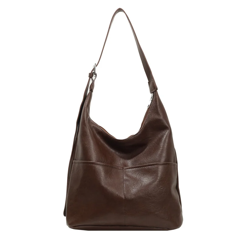 Pongl Pongl Capacity Work One Shoulder Bag Female 2023 New Autumn And Winter Retro Fashion Bucket Bag Casual Joker Cross-Body Bag