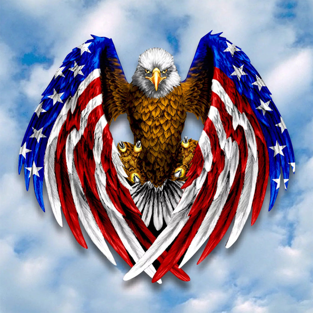 American Flag Eagle 30*30CM (Canvas) Full Round Drill Diamond Painting gbfke