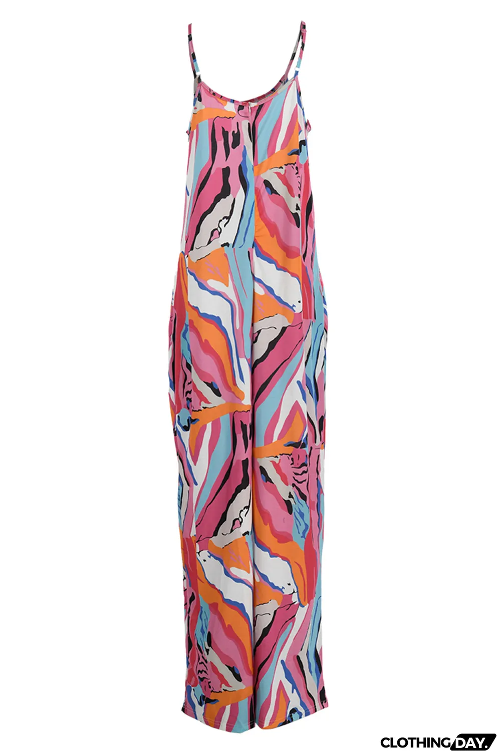 Yellow Sexy Casual Print Backless Spaghetti Strap Regular Jumpsuits