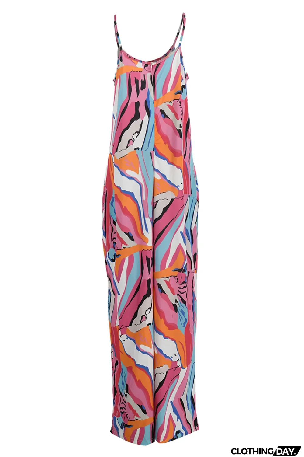 Yellow Sexy Casual Print Backless Spaghetti Strap Regular Jumpsuits