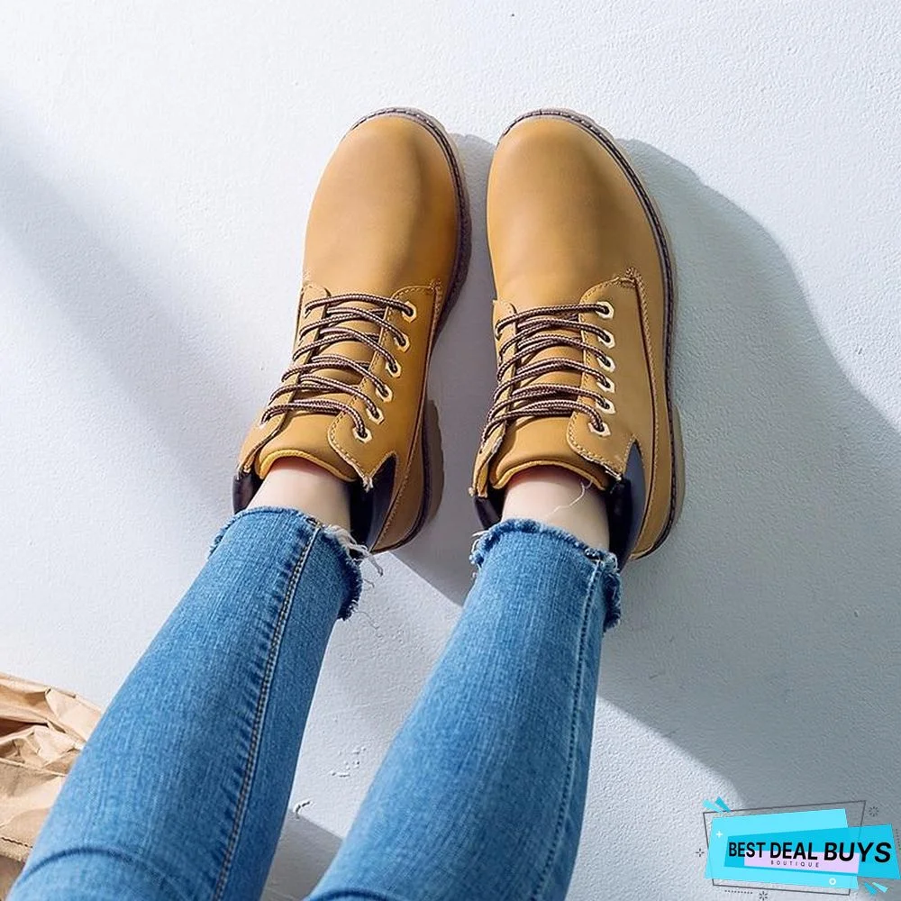 Autumn Early Winter Shoes Women Flat Heel Boots Fashion Keep warm Women's Boots Brand Woman Ankle Botas