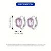 925 Sterling Silver Luxury Style Pink Gemstone Zircon Stud Earrings 