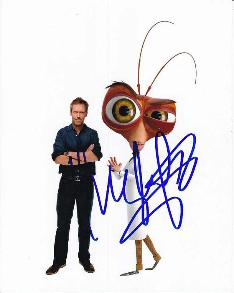 Hugh laurie signed autographed monsters vs aliens dr. cockroach Photo Poster painting