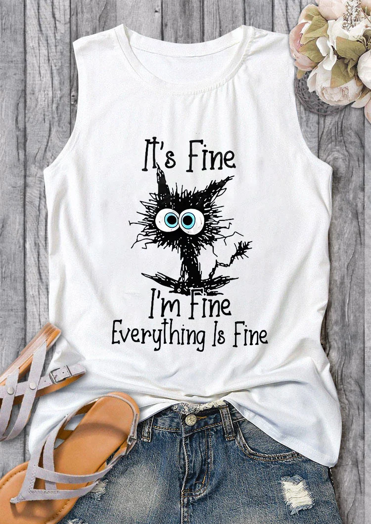 It's Fine I'm Fine Everything Is Fine Print Women's Vest