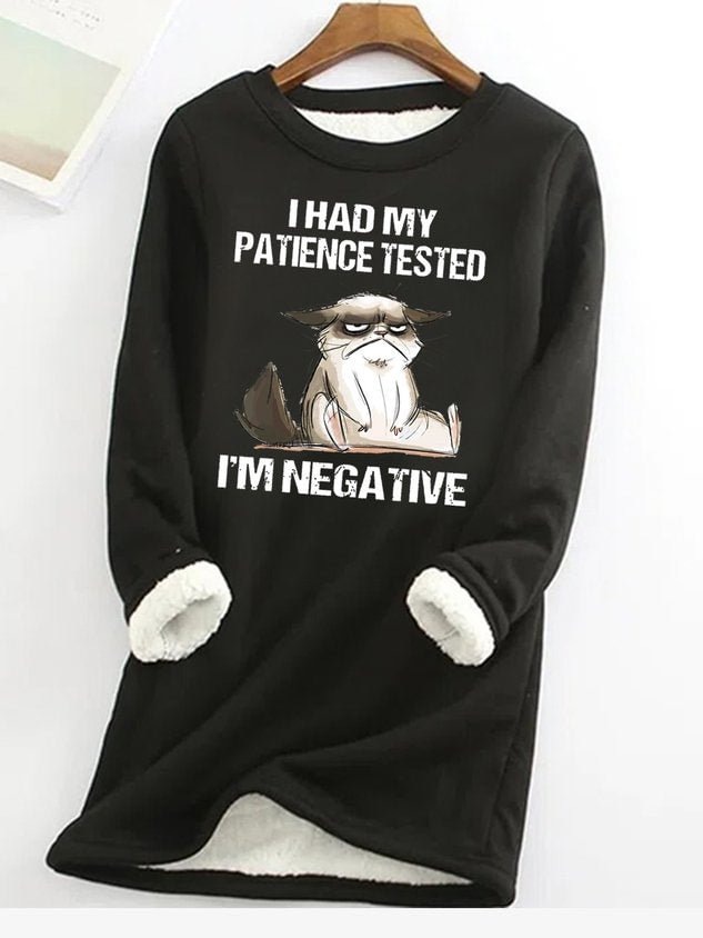 Womens Funny I Had My Patience Test Grumpy Cat Animal Crew Neck Sweatshirt socialshop